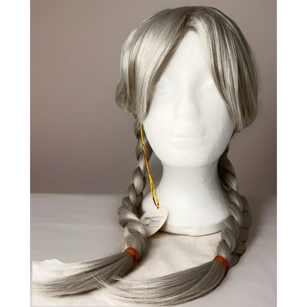 Party Play Costume Braided Pigtail Wig Fantasy Princess Viking Cosplay NIB Adult